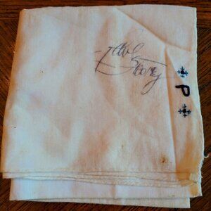 PAUL STOOKEY (PETER, PAUL AND MARY) PERSONALLY OWNED HANKIE & HAND SIGNED